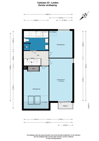 Floorplan - Calslaan 23, 2314 GJ Leiden